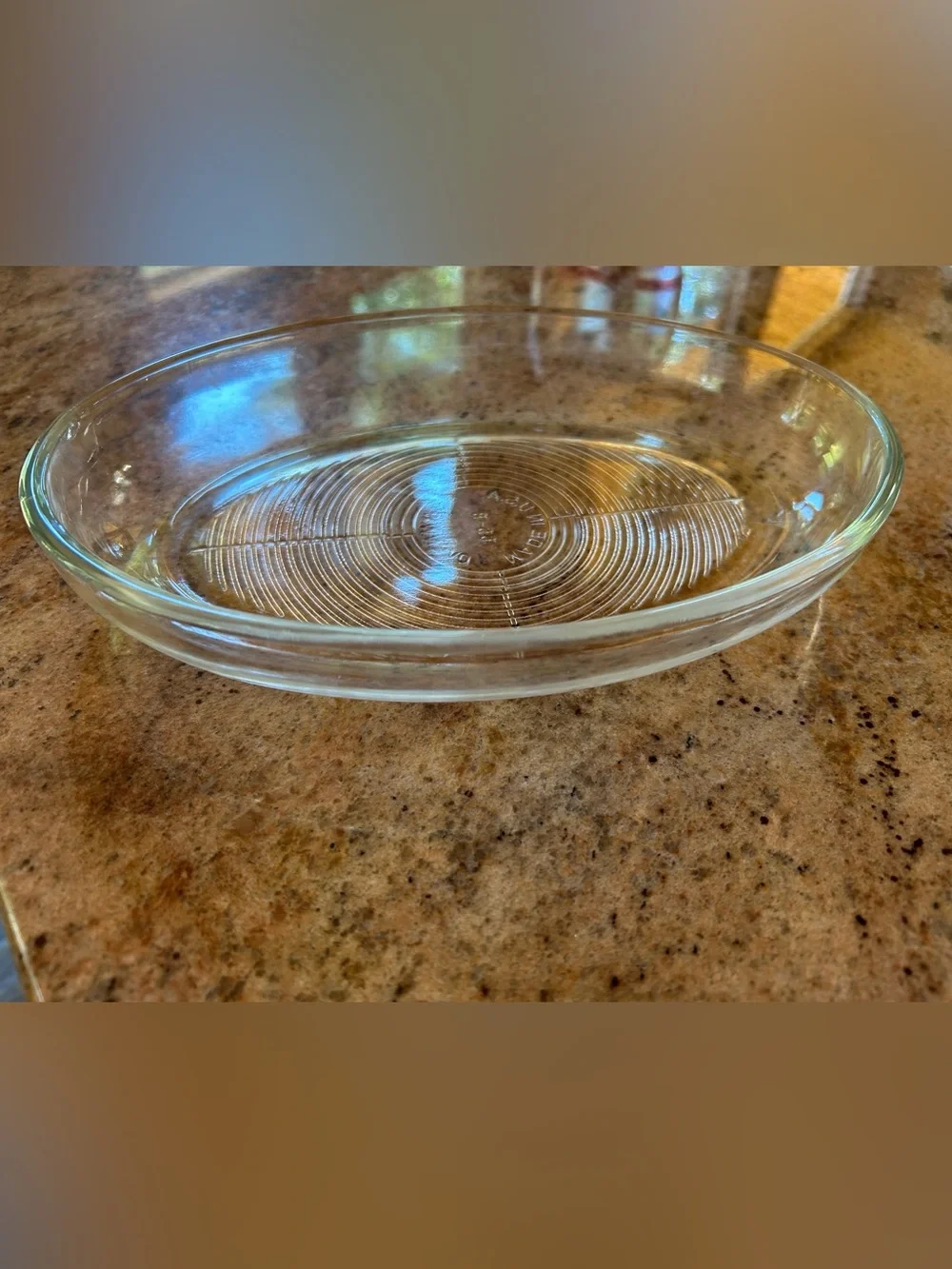 Glasbake 9”x6” 16oz Ovenware 55-7 Pressed Glass Oval Shallow Chafing Dish Insert